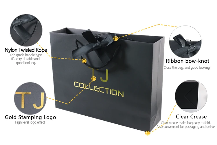 Biodegradable fashion hoodie packaging shopping paper bag with handle