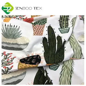 Children's Cotton Jersey Fabric 100% certified organic cotton cactus print baby fabric for play mat