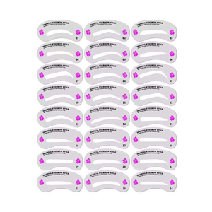 24 estilos estilos de sobrancelha, estêncil para maquiagem, conjunto de molde de beleza, ferramenta de desenho de maquiagem, modelo de sobrancelha negra, 24 peças - Product Image 1