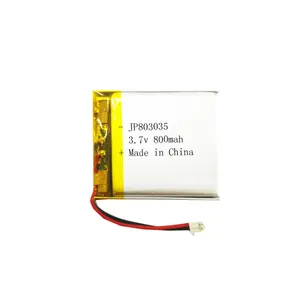 Venda quente pequeno recarregável 803035 bateria lipo 3.7v 800mah bateria li-ion para smartwatch