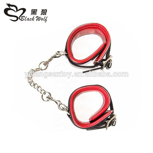 Noir loup <span class=keywords><strong>Sex</strong></span> Shop En Ligne Double Couche Fetish Bondage sm Vitesse Faux En Cuir Menottes <span class=keywords><strong>Sex</strong></span> Toys - Product Image 2