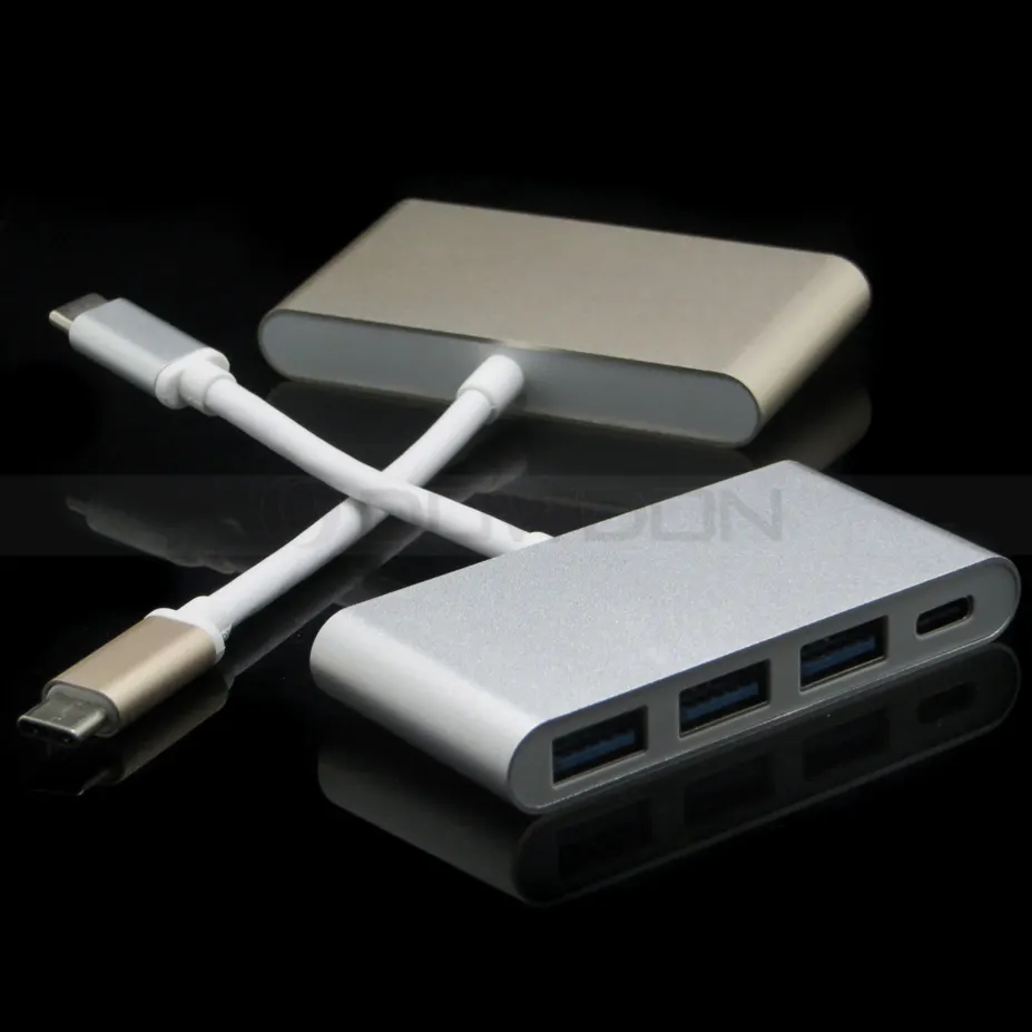 4 in 1 USB 3.1 tip-c 3 USB 3.0 usb-c şarj portu HUB adaptörü