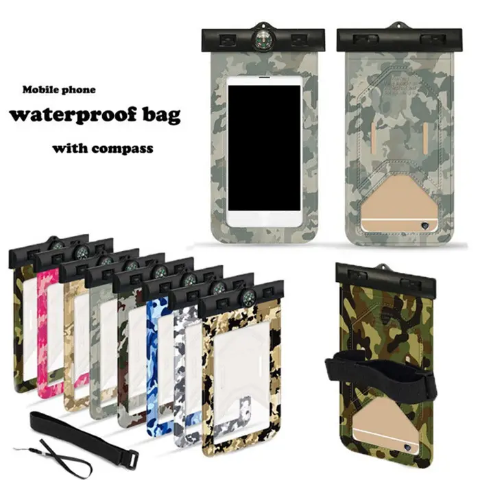 2023 Universal Compass Camouflage Camo Waterproof Cellphone Dry Bag Pouch Case For iPhone 12 Pro Max for Samsung