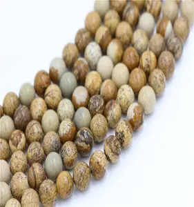 factory high quality stone Wholesale Loose Jewelry Gemstone Picture Jasper Stone Beads for Jewelry Making
