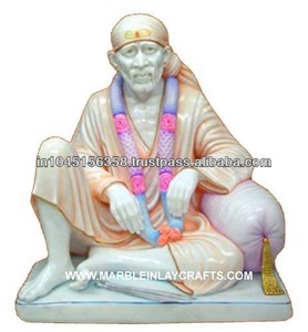 Handmade White Marble Sai Baba Statue - Product Image 1