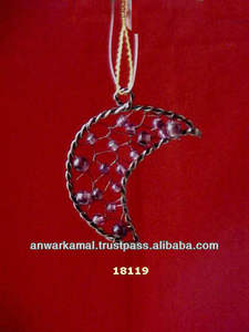 Christmas Personalize <b>Metal</b> Decoration Color Hanging Moon Shape <b>Beads</b> Hanging Ornaments - Product Image 2