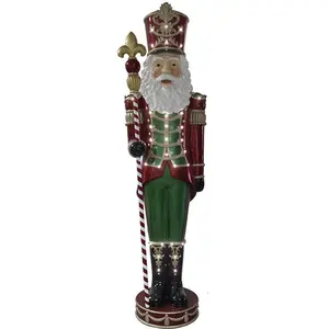 ショッピングモール用ノエルポリストーンクリスマス装飾等身大グラスファイバーくるみ割り人形