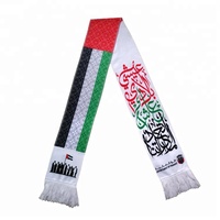 Écharpe longue pour homme en polyester personnalisée 2026, impression sérigraphique, Fête nationale des Émirats arabes unis, Dubaï, drapeau des EAU, collection automne