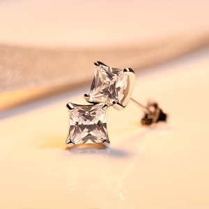 Boucles <span class=keywords><strong>d</strong></span>'oreilles clous en argent 925 LUOTEEMI, petites, carrées, en zircon cubique, pour <span class=keywords><strong>femme</strong></span>, idéales pour le quotidien et les fiançailles - Product Image 5