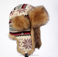 Sombrero de cazador ruso ushanka copo de nieve de piel sintética de invierno