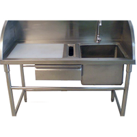 Meja Kerja Dapur Komersial Pembersih Ikan Bahan Stainless Steel Berkualitas Terbaik Dengan Wastafel