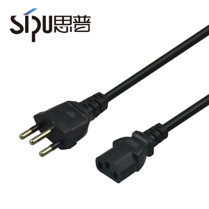 Cable de Alimentación CA Estándar Brasileño SIPU con Conector Hembra IEC, Clasificación IP11, Revestimiento de PVC para Electrodomésticos y Computadoras, Color Negro - Product Image 1