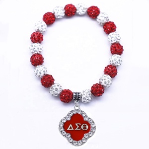 Hermosas Pulseras Elásticas Hechas a Mano con Cuentas de Cristal, Dijes Griegos Delta <span class=keywords><strong>ZETA</strong></span> SIGMA, Joyería para Mujer, Regalo - Product Image 2
