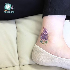 Disegni di <span class=keywords><strong>fiori</strong></span> per tatuaggi Rocooart dimensioni 10.5x6cm e adesivi temporanei per tatuaggi lavanda - Product Image 2