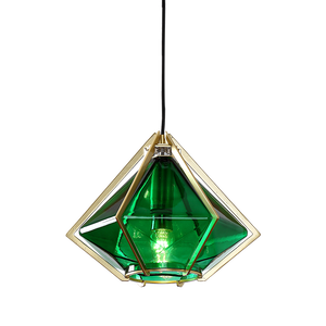 Ventes chaudes d'éclairage d'intérieur, <span class=keywords><strong>lampe</strong></span> suspendue moderne en verre vert triangulaire, fabriquée en Chine - Product Image 2