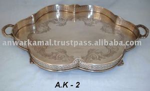 Plateau de service en laiton de haute qualité avec motif gravé - Product Image 2