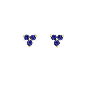 Gemnel <span class=keywords><strong>Bleu</strong></span> <span class=keywords><strong>saphir</strong></span> trio zircon bijoux de mode 925 argent cz boucles d'oreilles - Product Image 3
