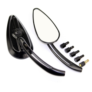 <span class=keywords><strong>Specchietti</strong></span> <span class=keywords><strong>Retrovisori</strong></span> Universali Cromati per Moto Harley Dyna Softail Sportster Custom, <span class=keywords><strong>Specchietti</strong></span> Laterali a Forma di Teschio - Product Image 1
