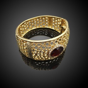 chapado en oro de traje de plomo y níquel seguro de aleación joyería de moda juegos con hermosas piedras preciosas ruby - Product Image 4