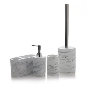 Accessoires pour la maison, ensemble d'accessoires <span class=keywords><strong>de</strong></span> <span class=keywords><strong>salle</strong></span> <span class=keywords><strong>de</strong></span> <span class=keywords><strong>bain</strong></span> en céramique blanche <span class=keywords><strong>et</strong></span> noire, marbre naturel, 5 pièces pour la décoration <span class=keywords><strong>de</strong></span> la <span class=keywords><strong>salle</strong></span> <span class=keywords><strong>de</strong></span> <span class=keywords><strong>bain</strong></span> à domicile - Product Image 2