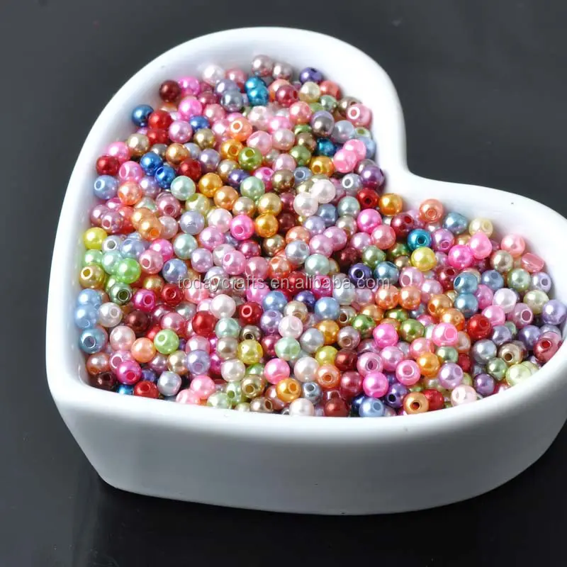 12ミリメートルMixed Pearl Beads Acrylic Spacer Ball Round Beads Fit Jewelry Handmade DIY