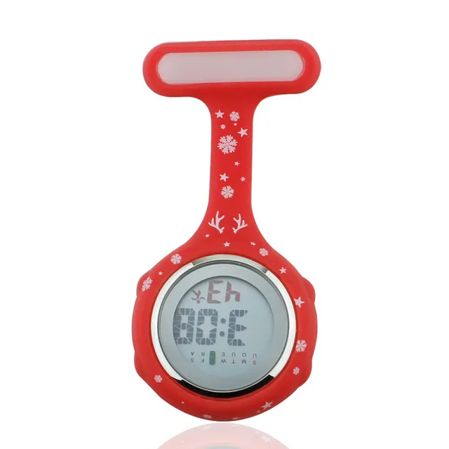 Orologio da infermiera in Silicone digitale natalizio orologio da tasca orologio da polso da dottore infermiera spilla da bavero orologio da infermiera medica al <span class=keywords><strong>quarzo</strong></span> con Clip