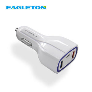 Rápido cargador de coche qc <span class=keywords><strong>3</strong></span>,0 1type-c <span class=keywords><strong>2</strong></span> puertos USB adaptador de carga para el teléfono móvil - Product Image 1