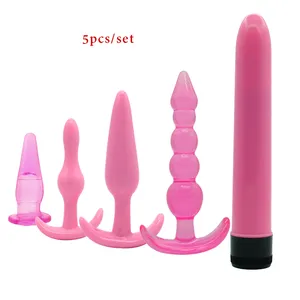 Combination Vibrator butt plug Anal Dildo intimate toys Anal Prostate Massage Adult Gay 5pcs/lots