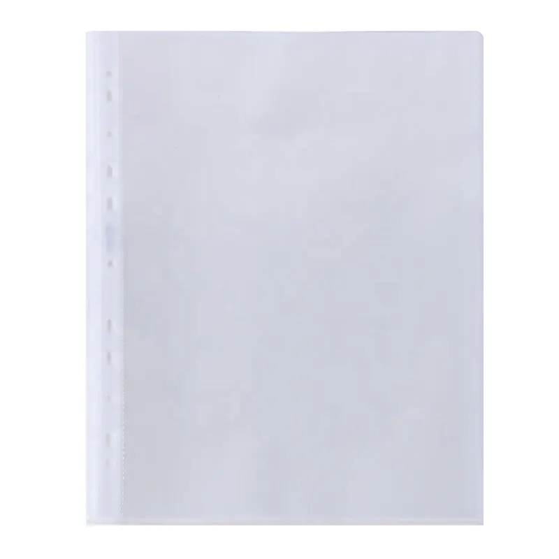 11 hole a4 size punch pocket A3 plastic pp transparent file folder sheet protector