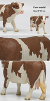 Set De Juego De Figuras De Vacas De Granja De Alta Simulación, Modelo Sólido De Plástico Pintado A Mano De Ganado Bovino