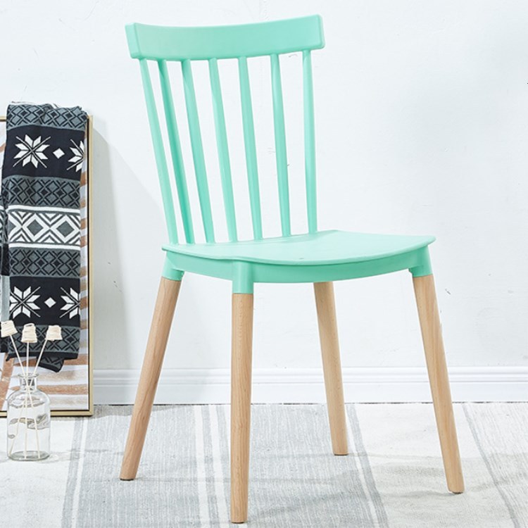 Green plastic dinning chairs