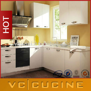 Armoire de cuisine moderne <span class=keywords><strong>en</strong></span> placage de bois brillant à prix avantageux - Product Image 6