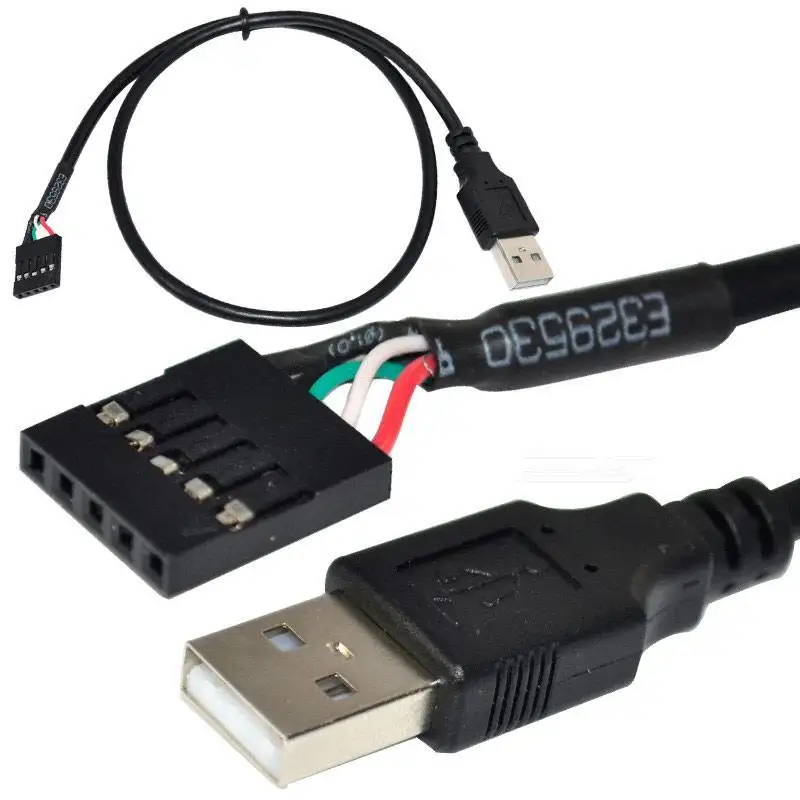 USB 2.0 זכר ל-usb 4 פין IDC האם נקבה כותרת כבל