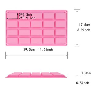 رغيف صابون سيليكون عالي الجودة 20 تجويف مستطيل و 16 تجويف بيضاوي (2 بوصة × 1 بوصة) - Product Image 6