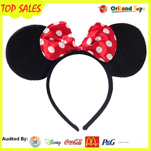 Minnie Mickey Mouse Orejas Diadema Puffy Arco de Polca Roja Favores de Partido Traje orejas de gato diadema - Product Image 1
