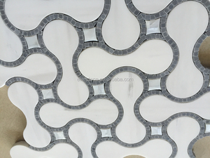 Mosaic Patter Waterjet Marble Mosaic, Thiết Kế Sàn Đá Cẩm Thạch Hiện Đại - Product Image 4