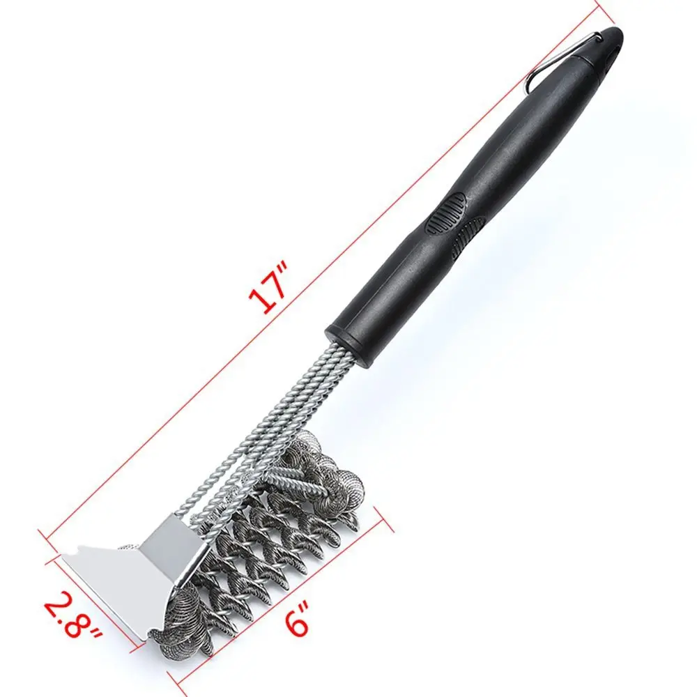 4pcs Wire Bbq Brush Metal Bbq Grill Cleaning Brush Stainless Steel Barbecue  Bristles Cleaner Heavy Duty Barbecue Oven Grill Kitchen Metal Wire Cleanin