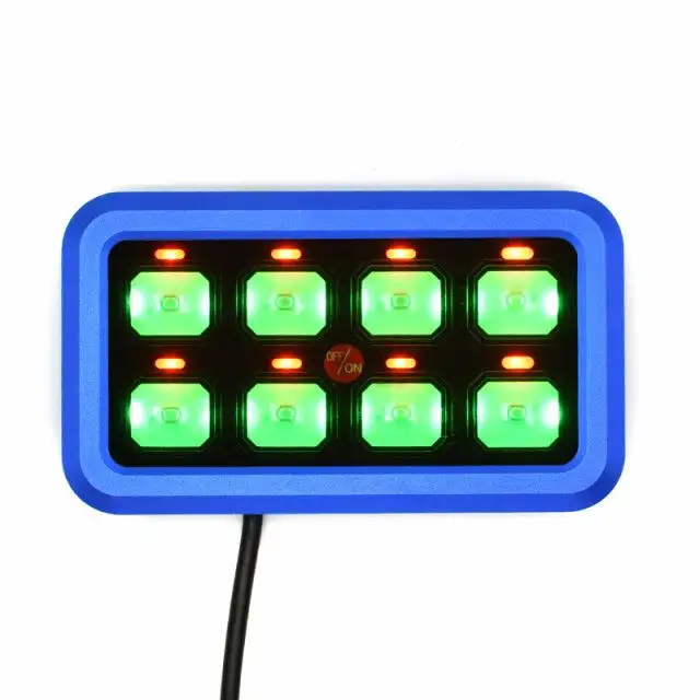 12V Universal Impermeável 8 Maneiras Painéis De Controle De Tela De Toque App Rgb 8 Gang Switch Painel Com Led