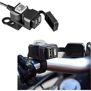 Chargeur de guidon de <span class=keywords><strong>moto</strong></span> étanche <span class=keywords><strong>12V</strong></span>, adaptateur 5V 1A/2.1A, <span class=keywords><strong>prise</strong></span> d'alimentation pour téléphone portable, double Port USB - Product Image 1