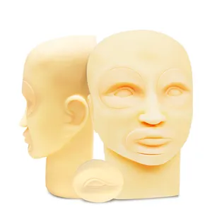 Tête de mannequin modèle en caoutchouc et silicone, pour la pratique du tatouage, consommable de formation, accessoire de maquillage permanent, disponible en 10 couleurs