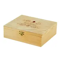 Сосновая деревянная коробка с принтом логотипа на крышке