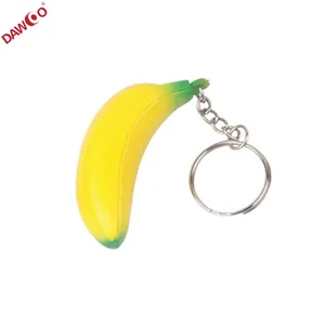 Portachiavi promozionale in schiuma frutta Stress a forma di Banana portachiavi PU