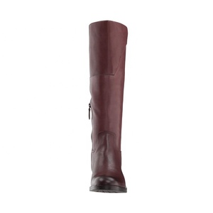 <span class=keywords><strong>Botas</strong></span> de Cuero <span class=keywords><strong>Italianas</strong></span> Hechas a Mano para Otoño/Invierno, Punta Redonda, para <span class=keywords><strong>Mujer</strong></span>, por Encima de la Rodilla, Tacón Grueso - Product Image 3