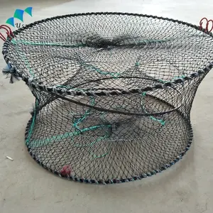 Filet de piège de pêche pliable filet d'appât d'atterrissage en maille moulée pour crabe crevettes méné écrevisse poisson-chat
