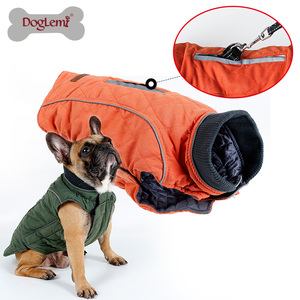 Doglemi jaket anjing peliharaan hangat musim dingin mantel XL pakaian anjing besar hewan bergaris katun kualitas tinggi poliester Natal penjualan baru - Product Image 3