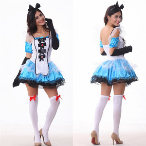 Onen Halloween Cosplay Fantaisie Robe Bonne Tenue Alice <span class=keywords><strong>Au</strong></span> Pays <span class=keywords><strong>Des</strong></span> Merveilles Femme Costume - Product Image 1