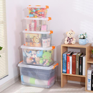 Portátil <span class=keywords><strong>cajas</strong></span> de plastico transparente baratas organizadoras <span class=keywords><strong>pequeñas</strong></span> almacenaje decorativas - Product Image 3