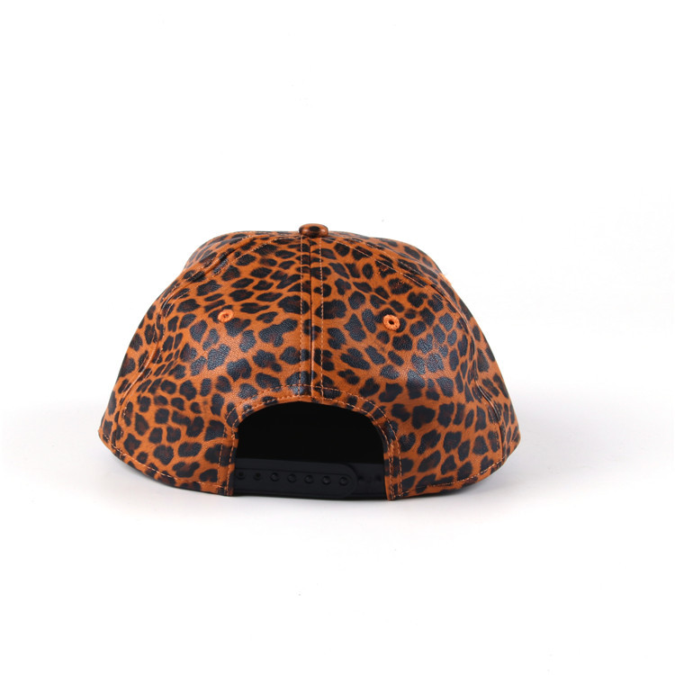 Nouveau Design Réglable Matériel Personnalisé Imprimé Léopard Impression Snapback Caps