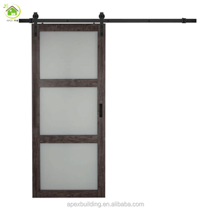 Wood Frame <strong>Barn</strong> <strong>Sliding</strong> Tempered Glass <strong>Sliding</strong> <strong>Door</strong> - Product Image 3