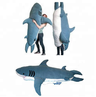 Meilleure vente Sac de couchage géant requin en peluche / Canapé-lit Tatami requin en peluche 'Bite Me' / Sac de couchage requin en peluche rembourré